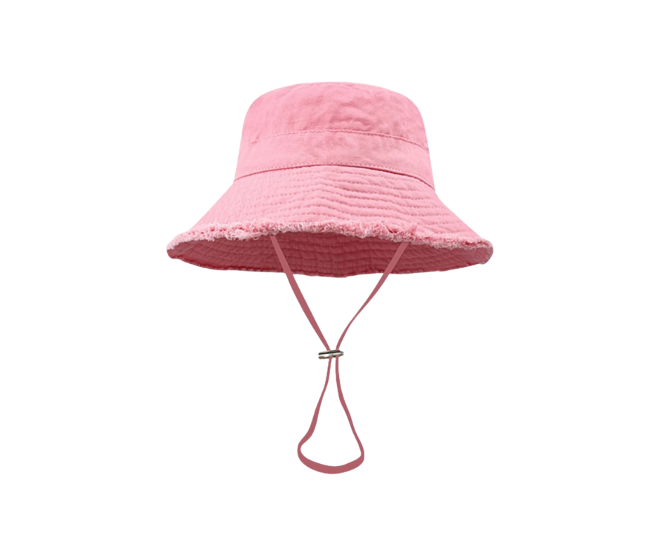 Denim Bucket Hat in Pink