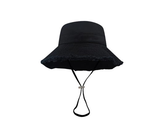 Denim Bucket Hat in Black