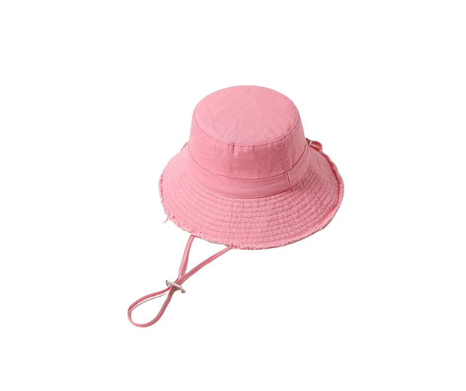 Denim Bucket Hat in Pink