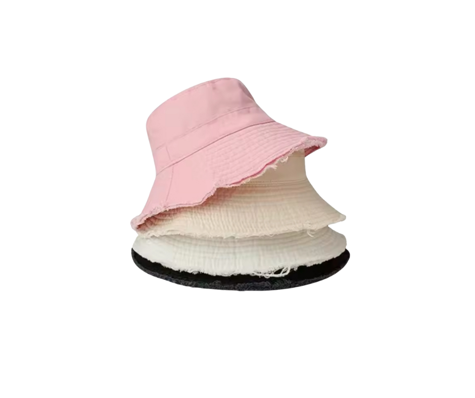 Denim Bucket Hat in Pink