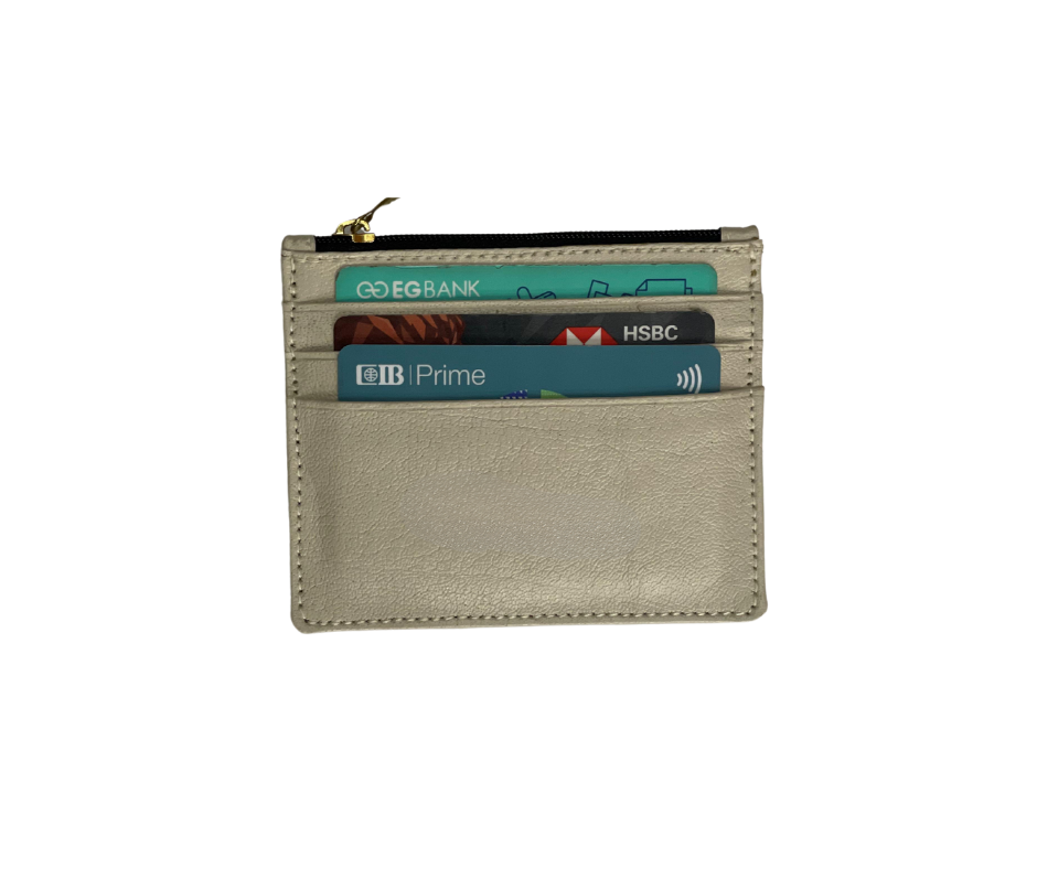 Natural Leather Zipper Cardholder