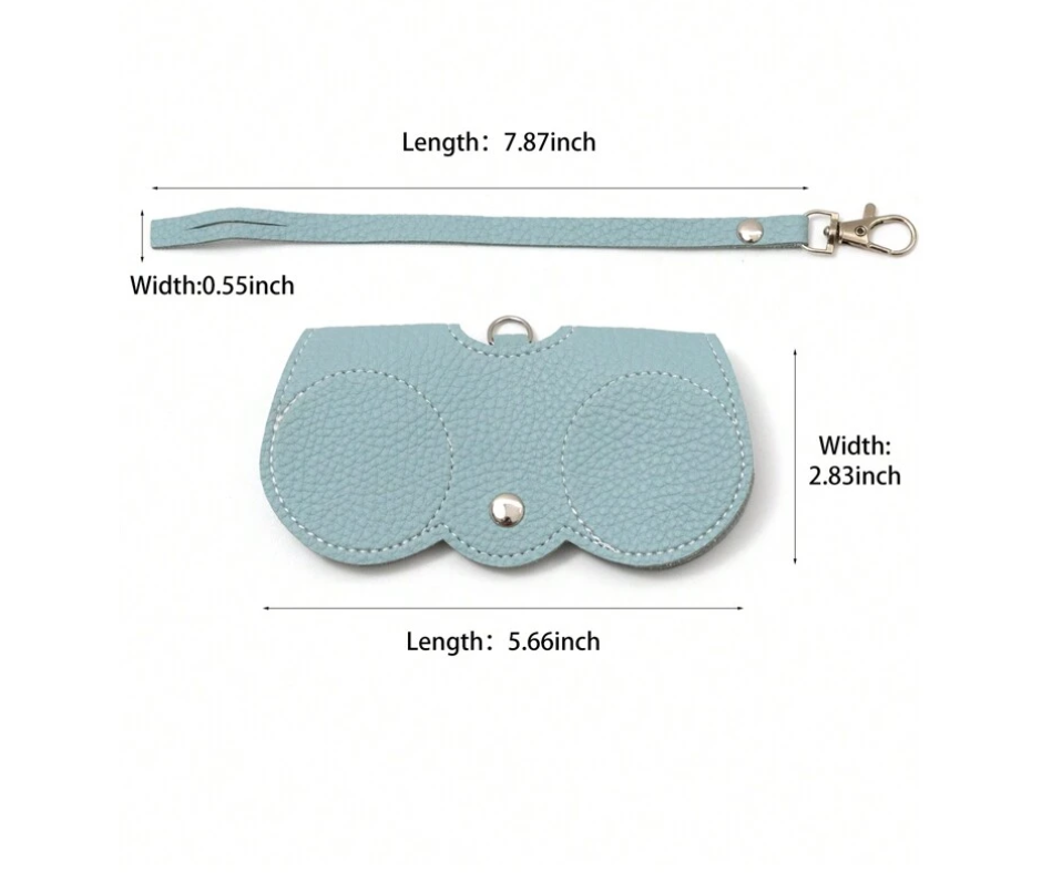 Fashion Leather Sunglasses Carry Case Blue