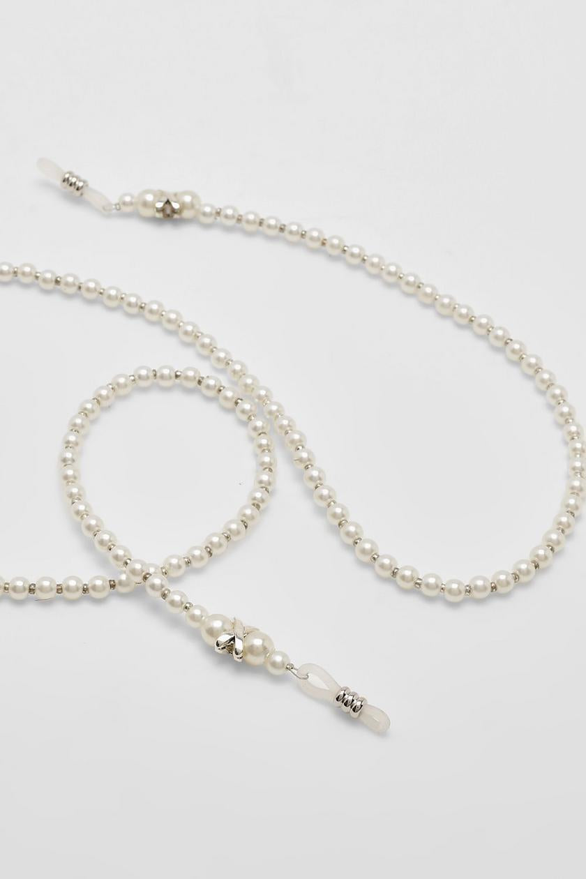 White Faux Pearl Sunglasses Chain